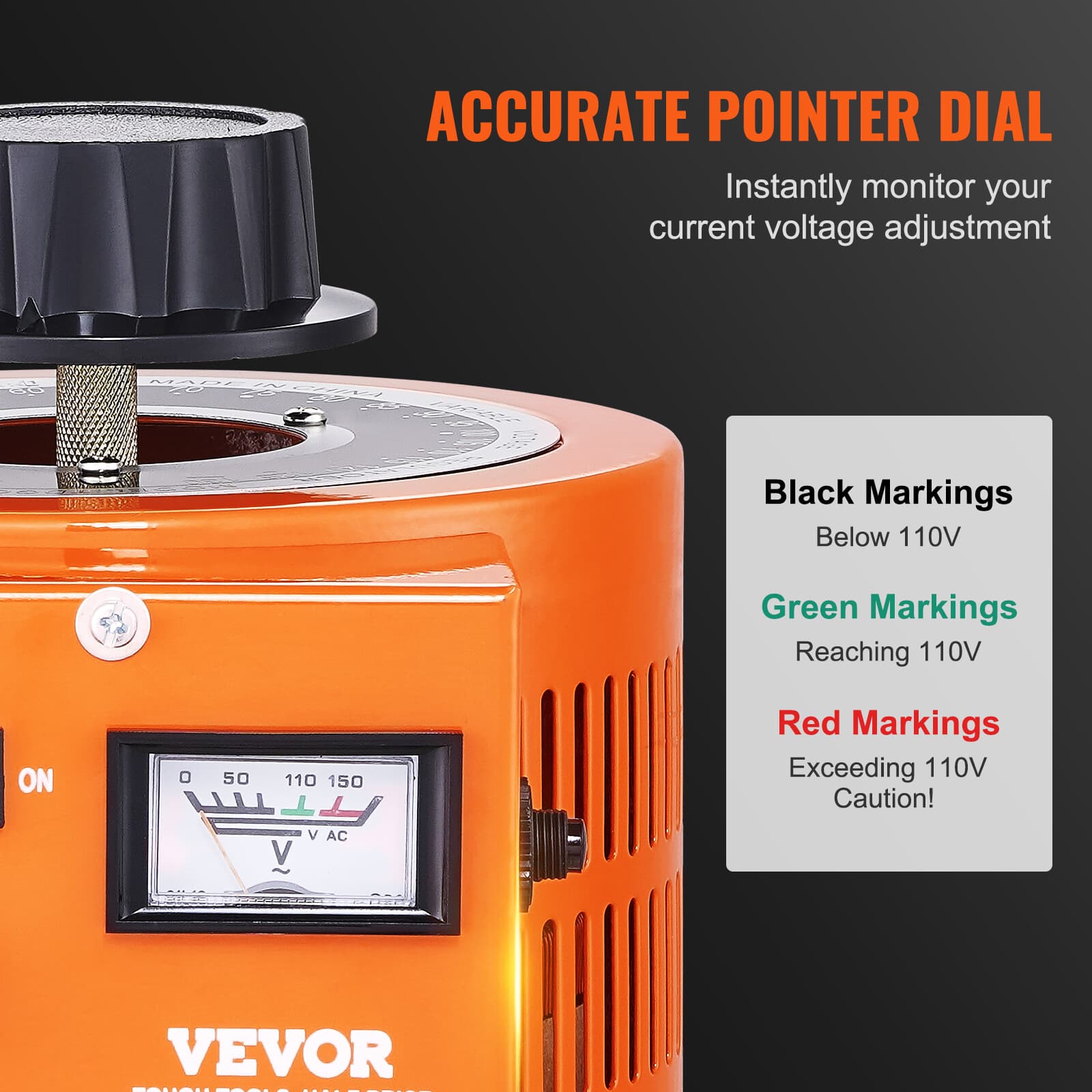 10A Variac Transformer Variable 1000VA AC Voltage Regulator Metered 0-130V 110V  6