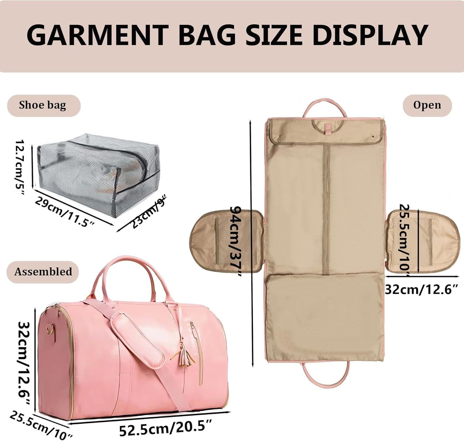 Garment Duffle Bags for Travel, Convertible Cloth Luxe Mega Bag with Shoe Pou... 3