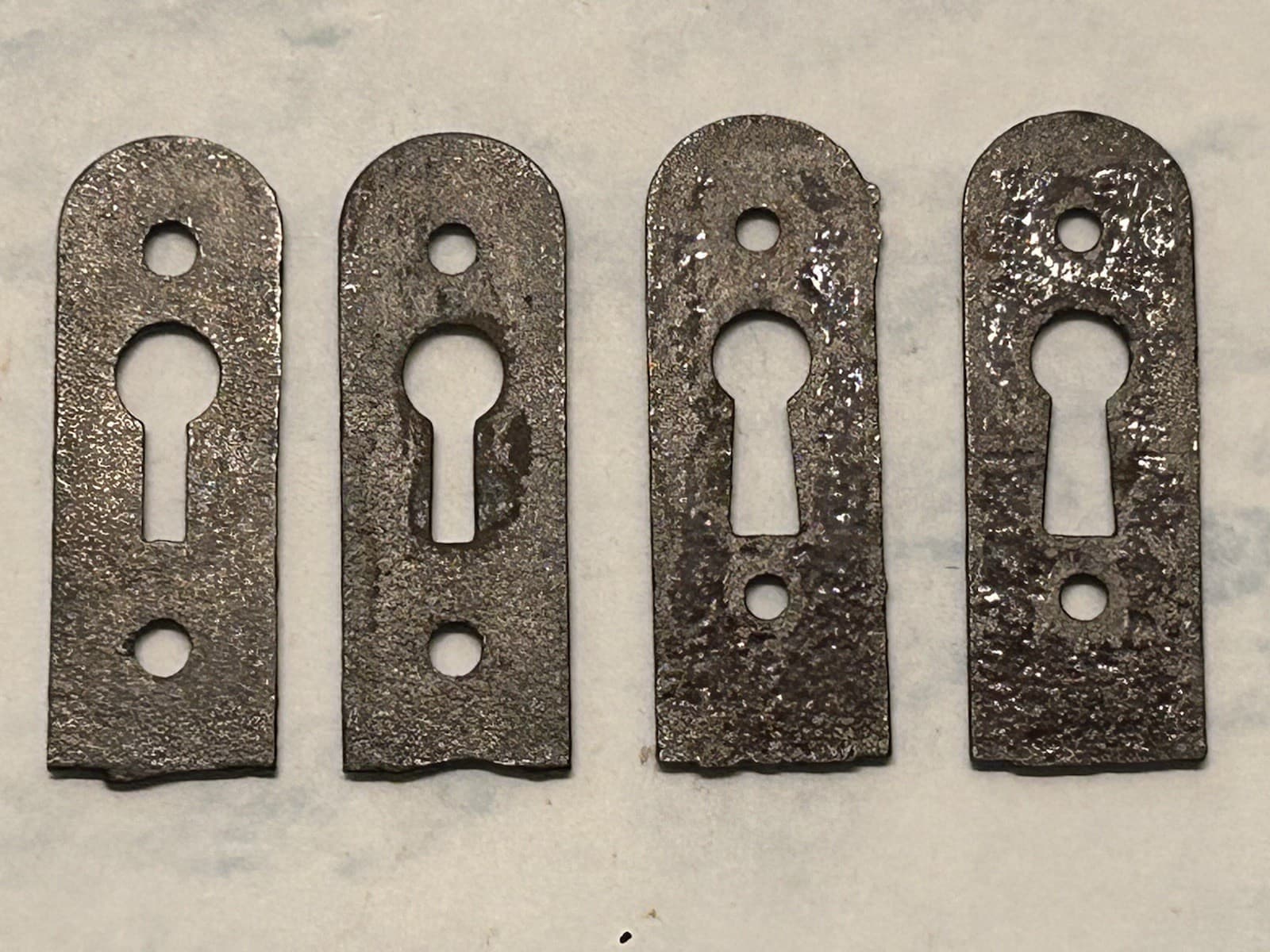 Lot Of 4 VTG Antique Victorian Decorative Cast Iron Escutcheon Keyplate 4