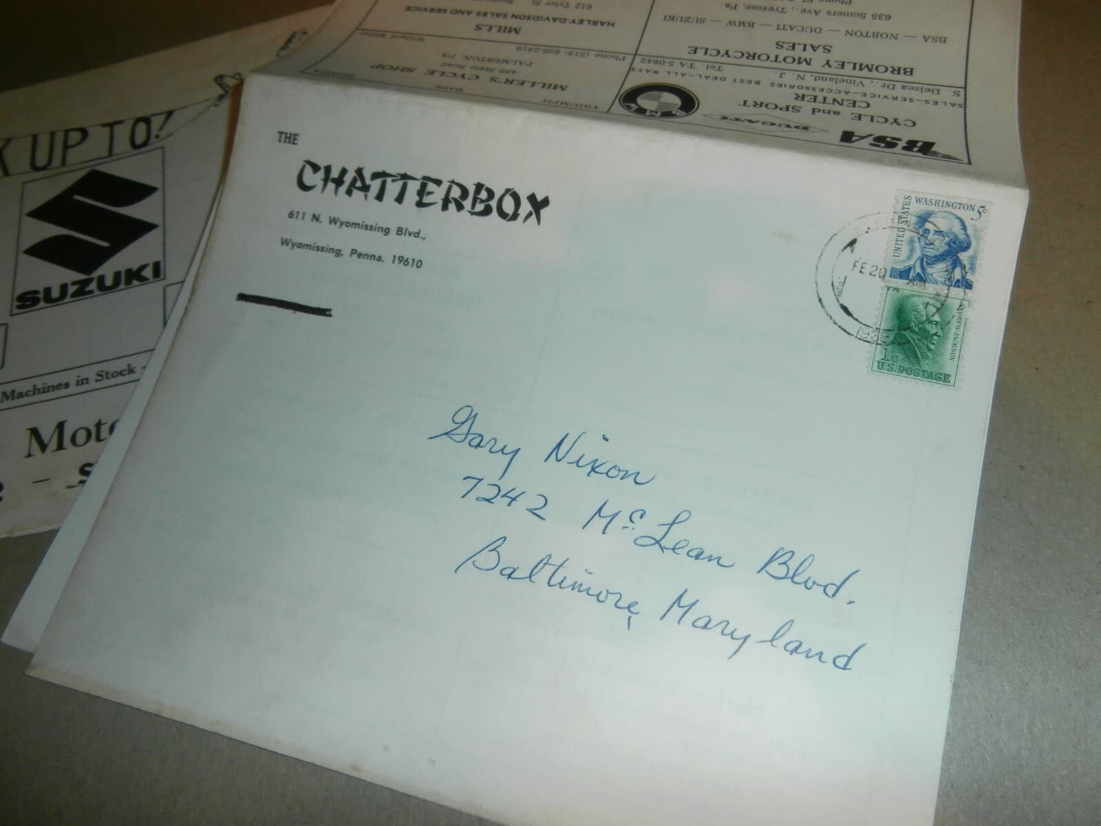 1960's Wyomissing PA Chatter Box Motorcycle Club Racing News Letters Gary Nixon 5