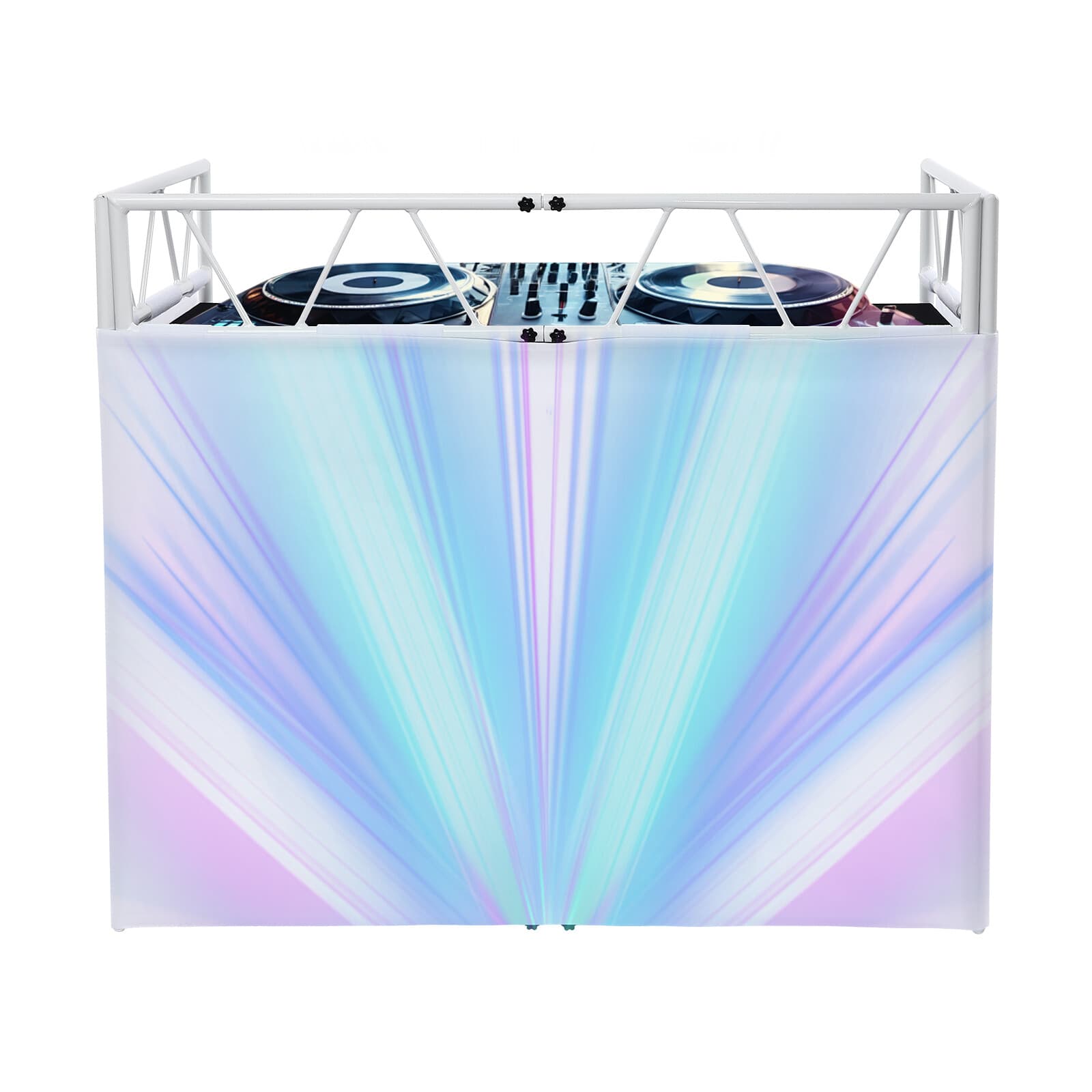 DJ Booth Portable DJ Facade Table Station Event Foldable Tabletop for Show Party 5