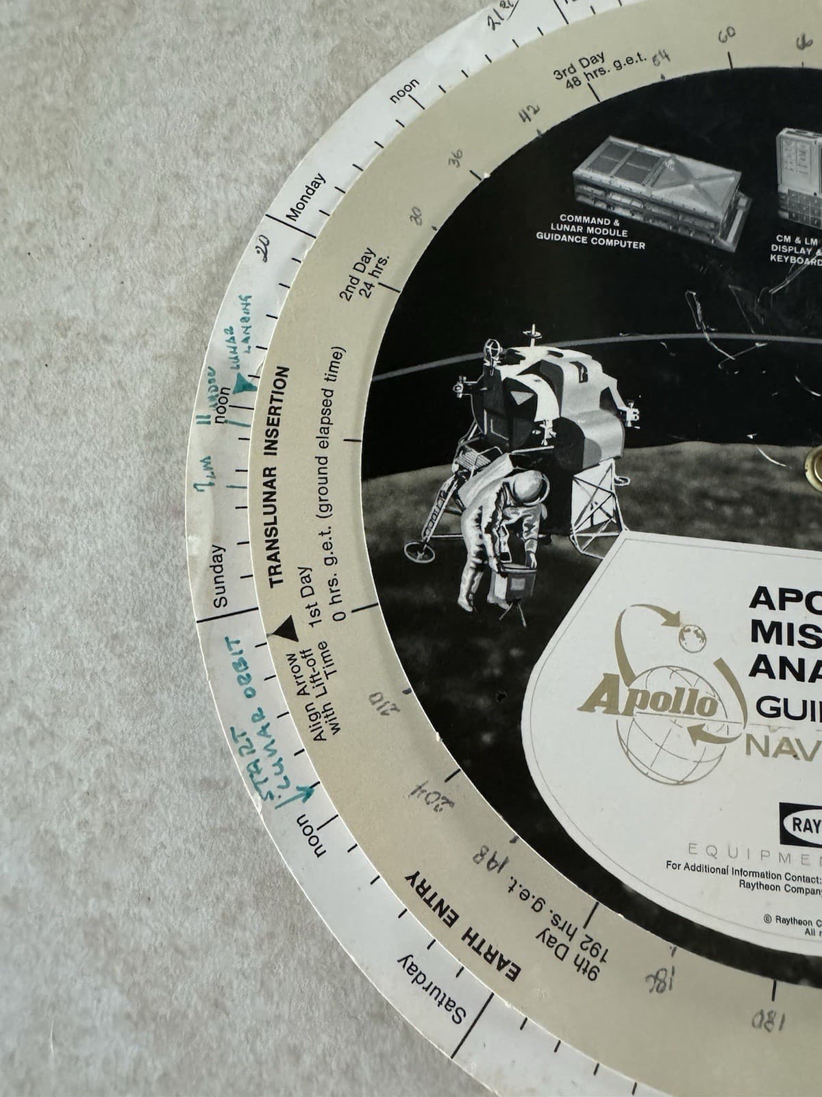 1969 NASA Raytheon Apollo 11 Mission Analyzer Guidance Navigation Rotating Chart 3