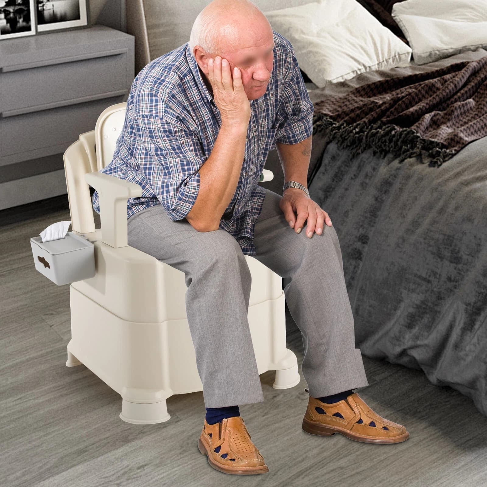 Bedside Commode Portable Toilet for Adults, Commode Chair for Toilet with Arms 5