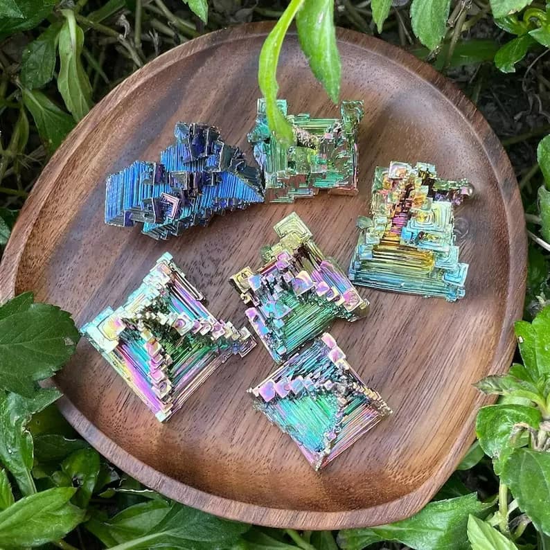 80-100g Aura Rainbow Titanium Bismuth Quartz Crystal Mineral Specimens Decor 4