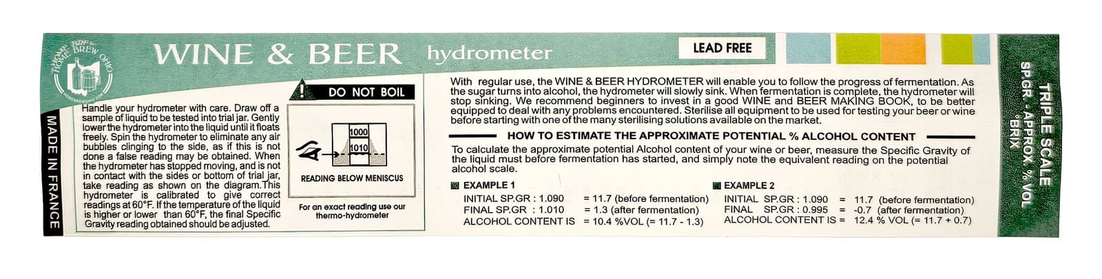 Hydrometer - Triple Scale Hydrometer for Home Brewing - Beer and Wine 5