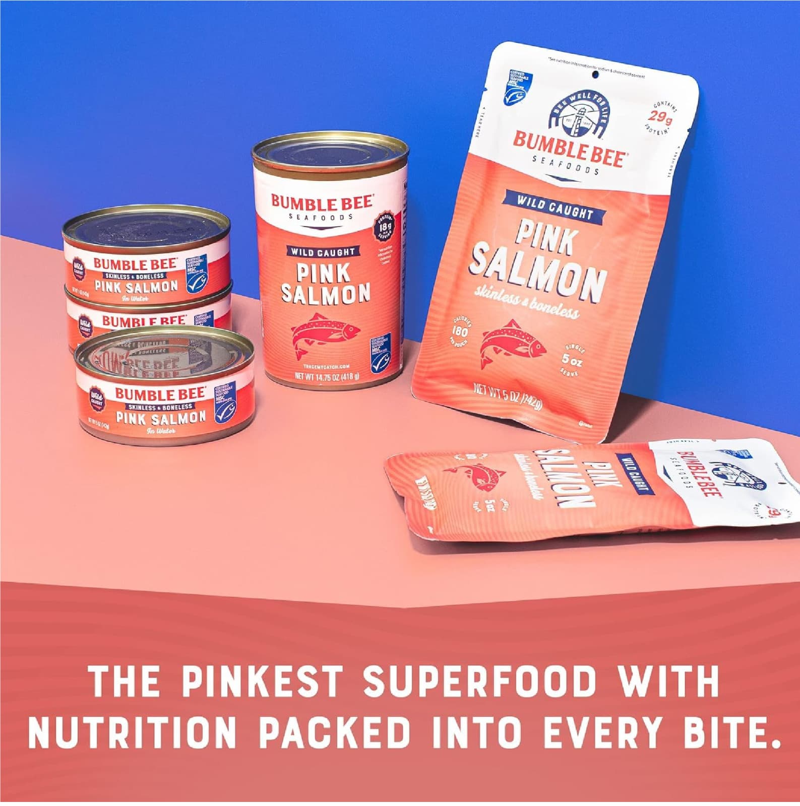 Bumble Bee Canned Pink Salmon, 14.75 oz Can - Premium Wild Caught Salmon with Sk 4