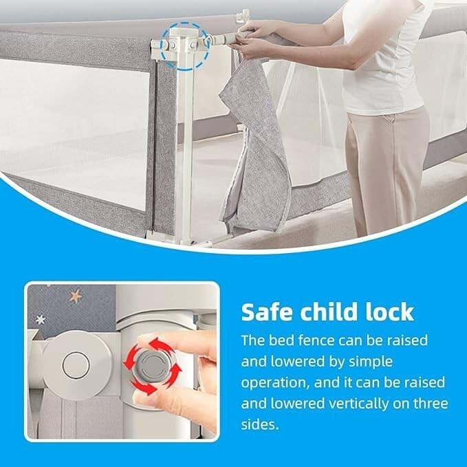 Kashan Bed Rail for Toddlers for Box Spring and Slats (47.2“×30”, Gray) 2