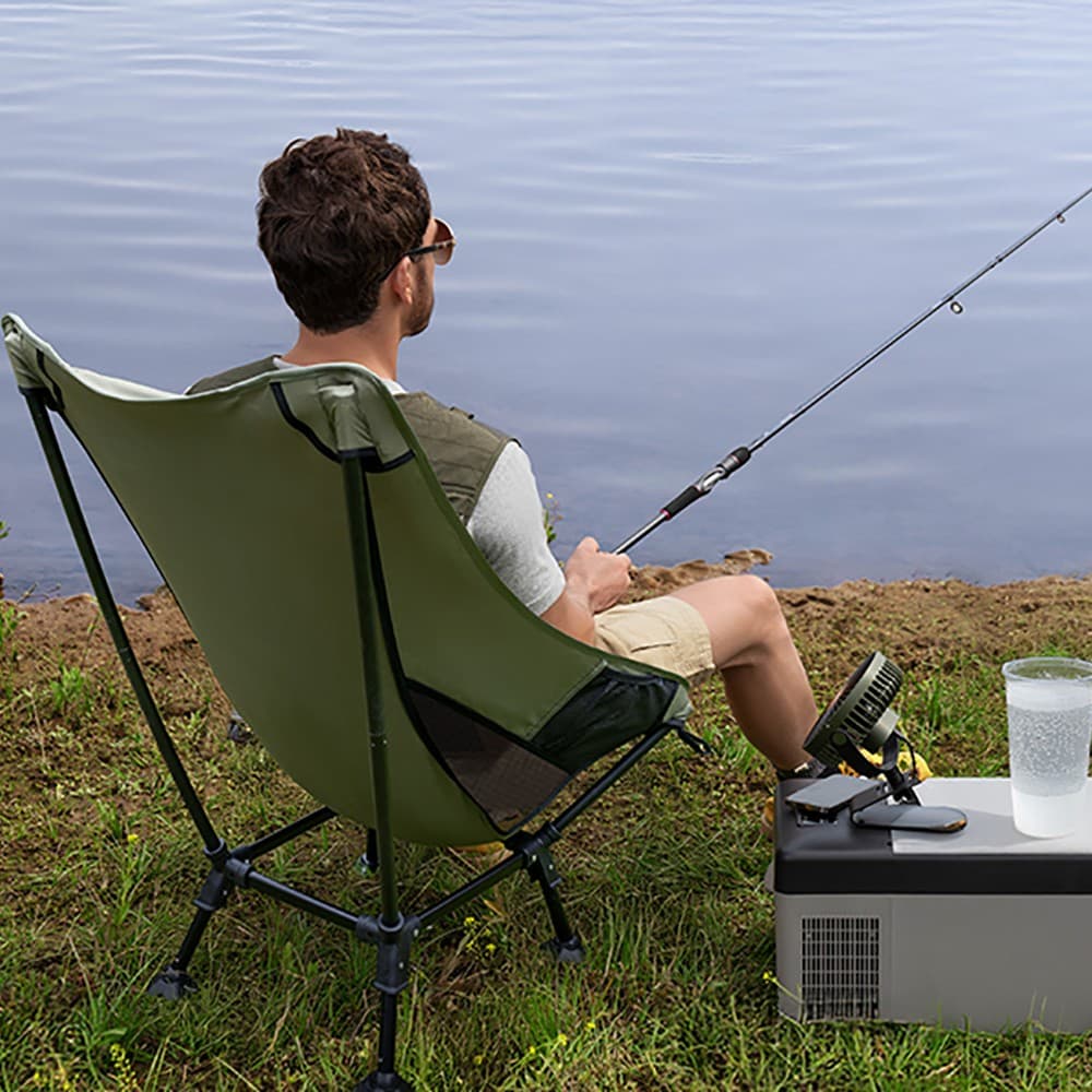 Lightweight Folding High Back Camping Chair with Head Support,Stable for Fishing 3