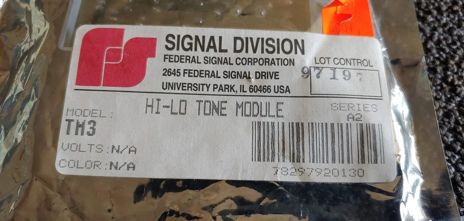 Federal Signal Hi-Lo Tone Module TM3 Series:A2 3