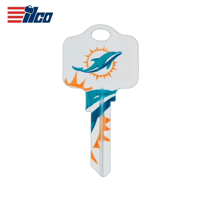 🏈 Miami Dolphins House Key – KW1 Blank – NFL Licensed KW1/SC1 Key Blank – Uncut 2