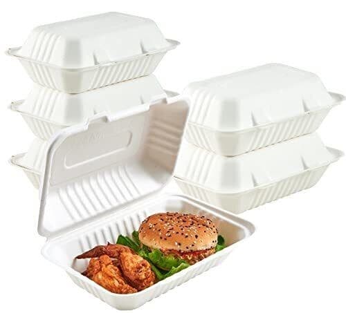 150 pcs Disposable Clamshell Food Take Out Container Box To Go 9.25 x 6.5 x 2.25 4