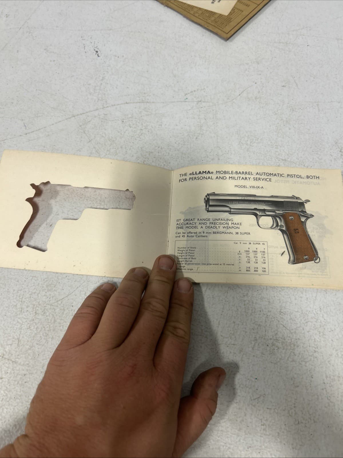 LLAMA MOBILE -BARREL AUTOMATIC PISTOL OWNERS MANUAL WITH PARTS LISTS AND DIAGRAM 3