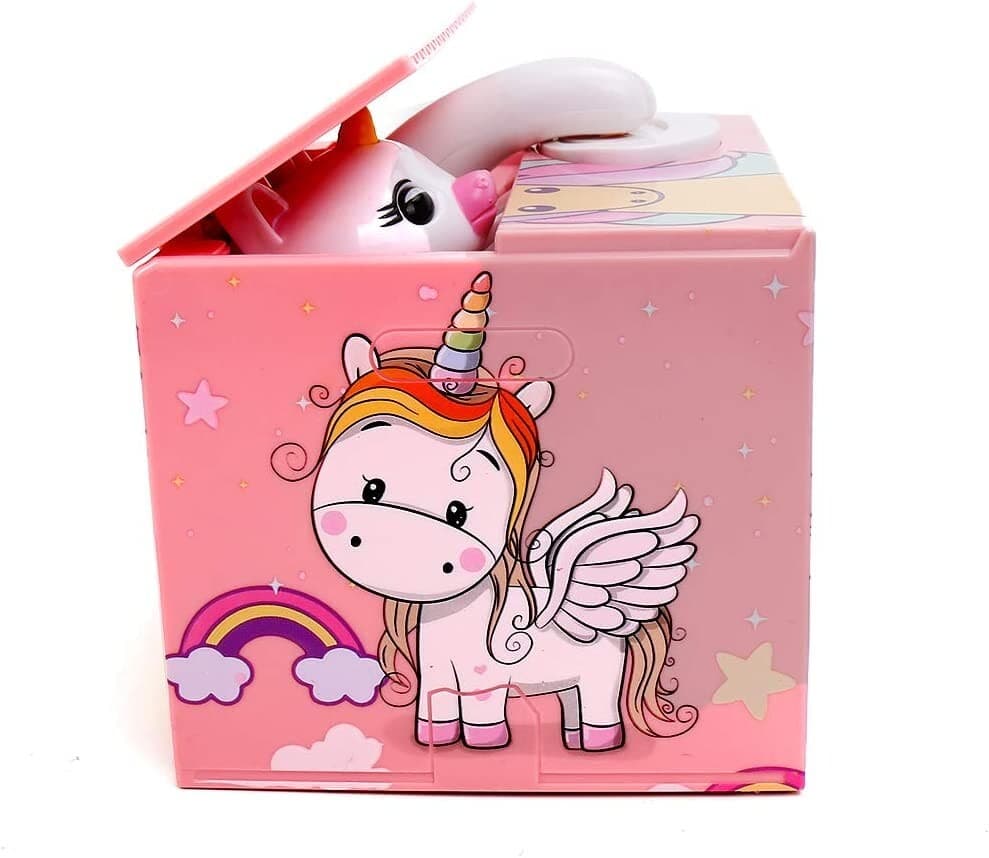 Unicorn Electronic Piggy Bank Mischief Coin Stealing Musical Bank New US Seller 4