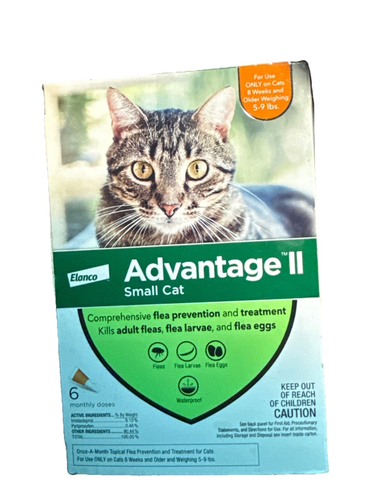 Advantage II Flea Treatment For Small Cats 5-9lbs 4 Doses Topical