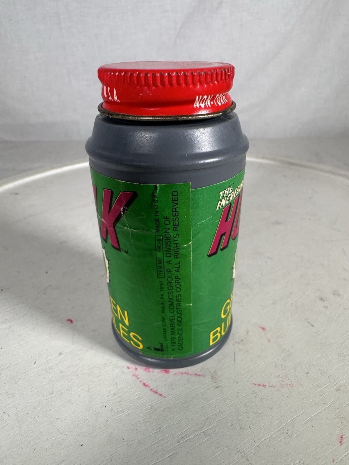 Bubble Machine Marvel Incredible Hulk Larami 1979 Container Green bubbles empty 4