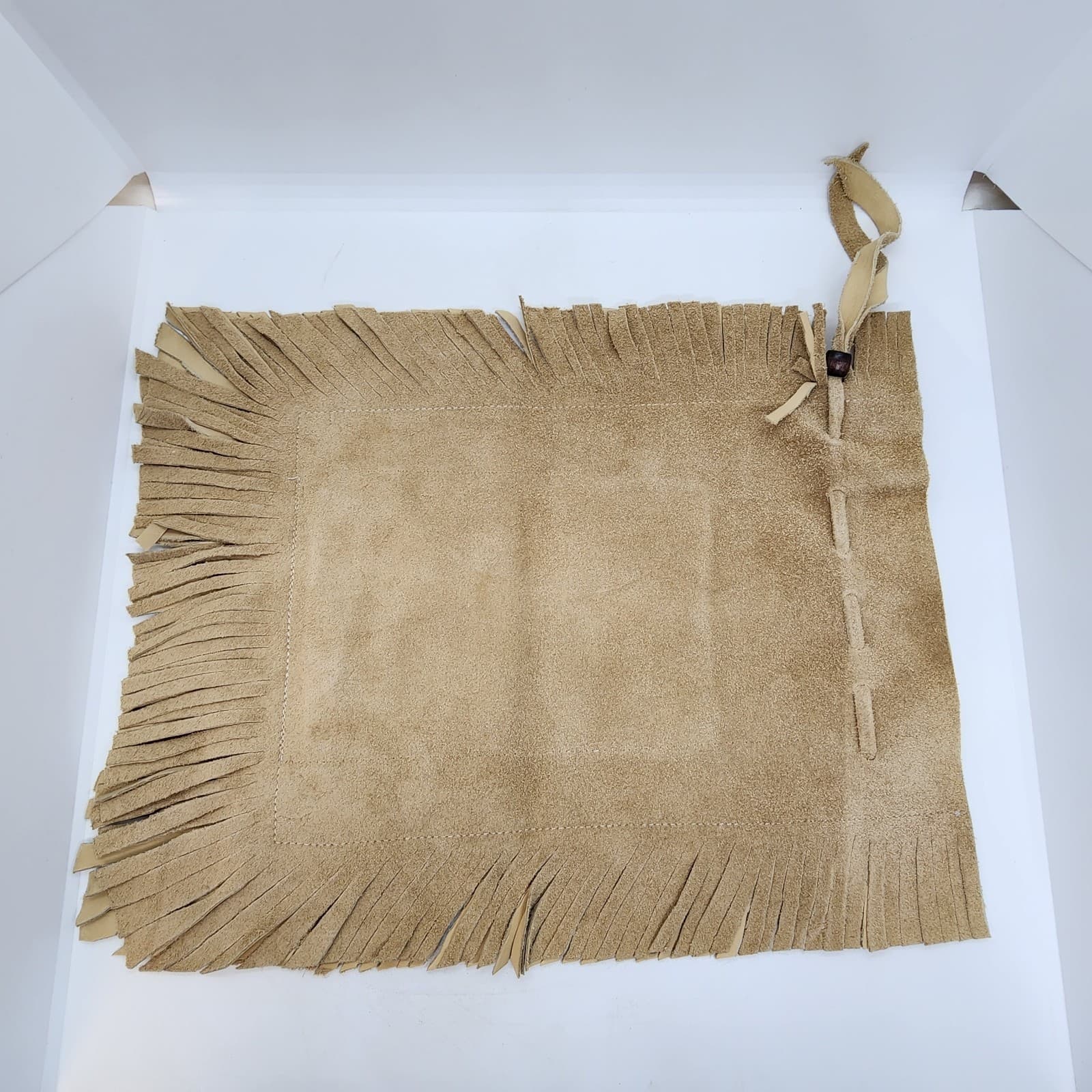 3 Native American Leather Beaded Bags / Pouches Handmade by Oneida Member 5