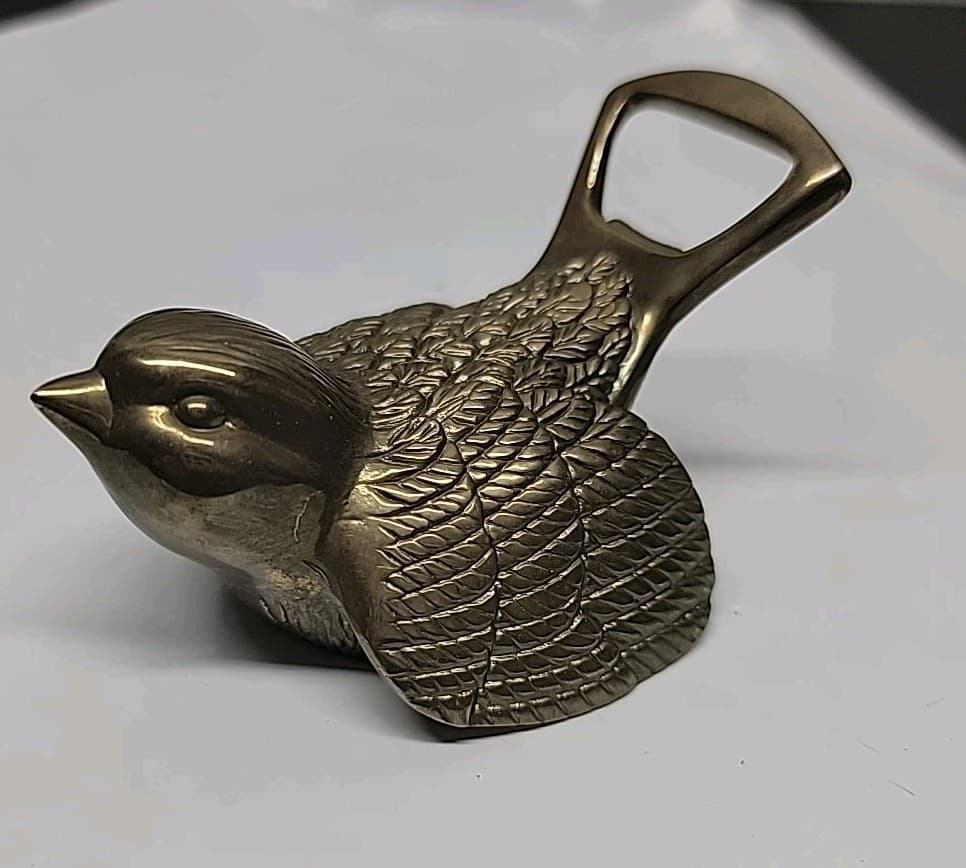 Purchase For Reagan. Brass Bird Bottle Opener Figurine.