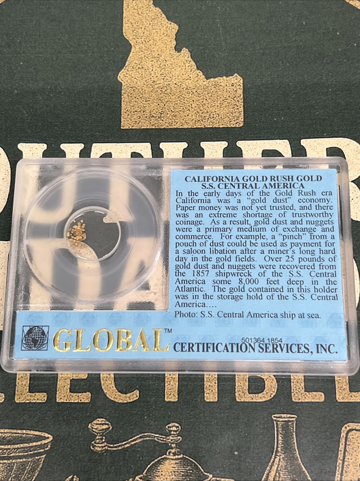 S.S. Central America Gold Dust Shipwreck 49er Era Global Certified 3
