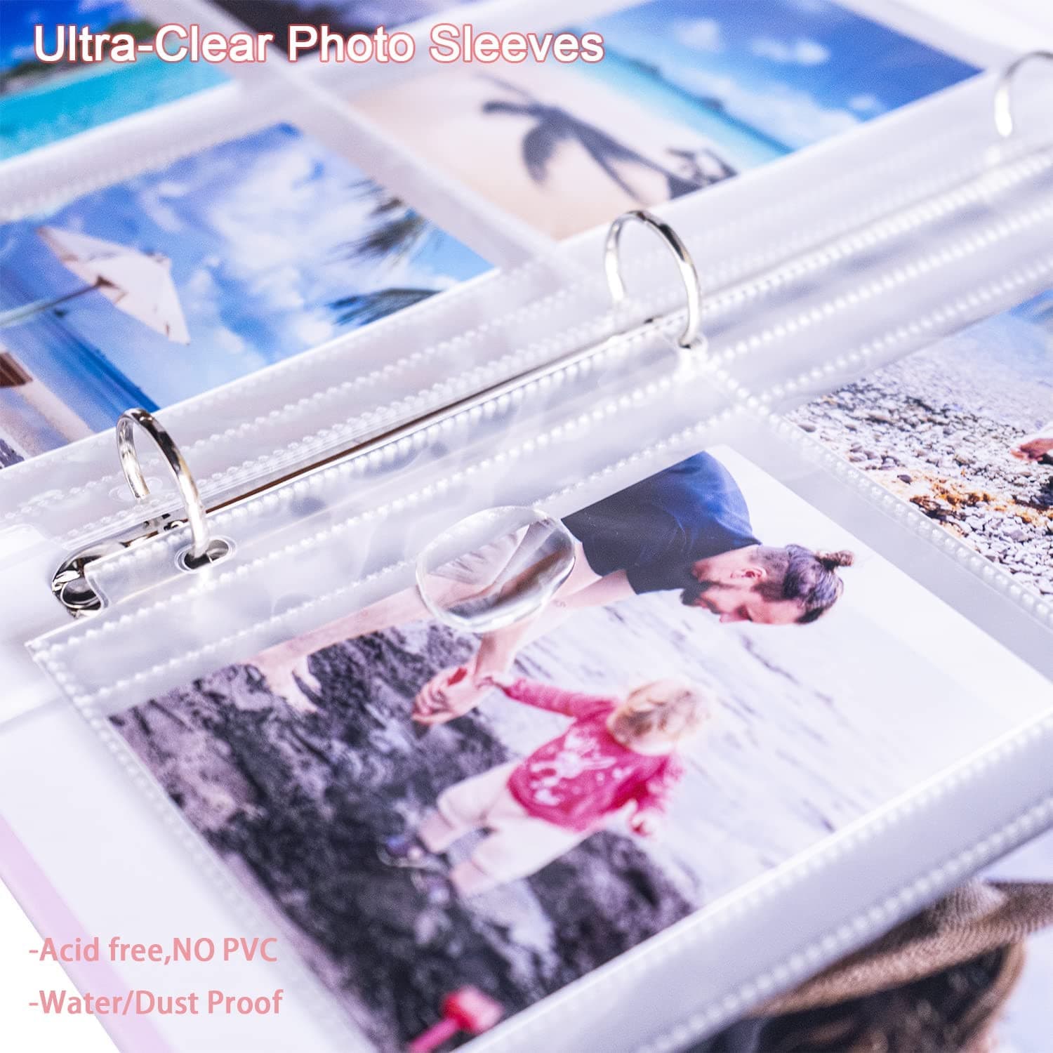 30 Pack 3.5X5" Photo Album Refill Pages for 3 Ring Binder,Ultra-Clear Photo Slee 5
