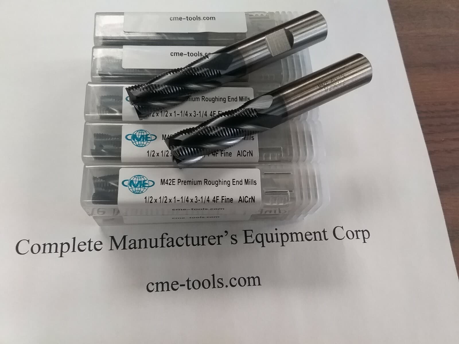 1/2" M42E cobalt roughing end mills Tialn coated Fine Pitch 10pcs per Order 2