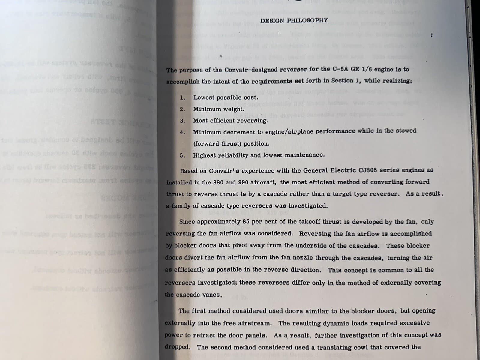1960’s C-5A Aircraft General Dynamics Proposal For GE 1/6 Engine Thrust Reverser 6