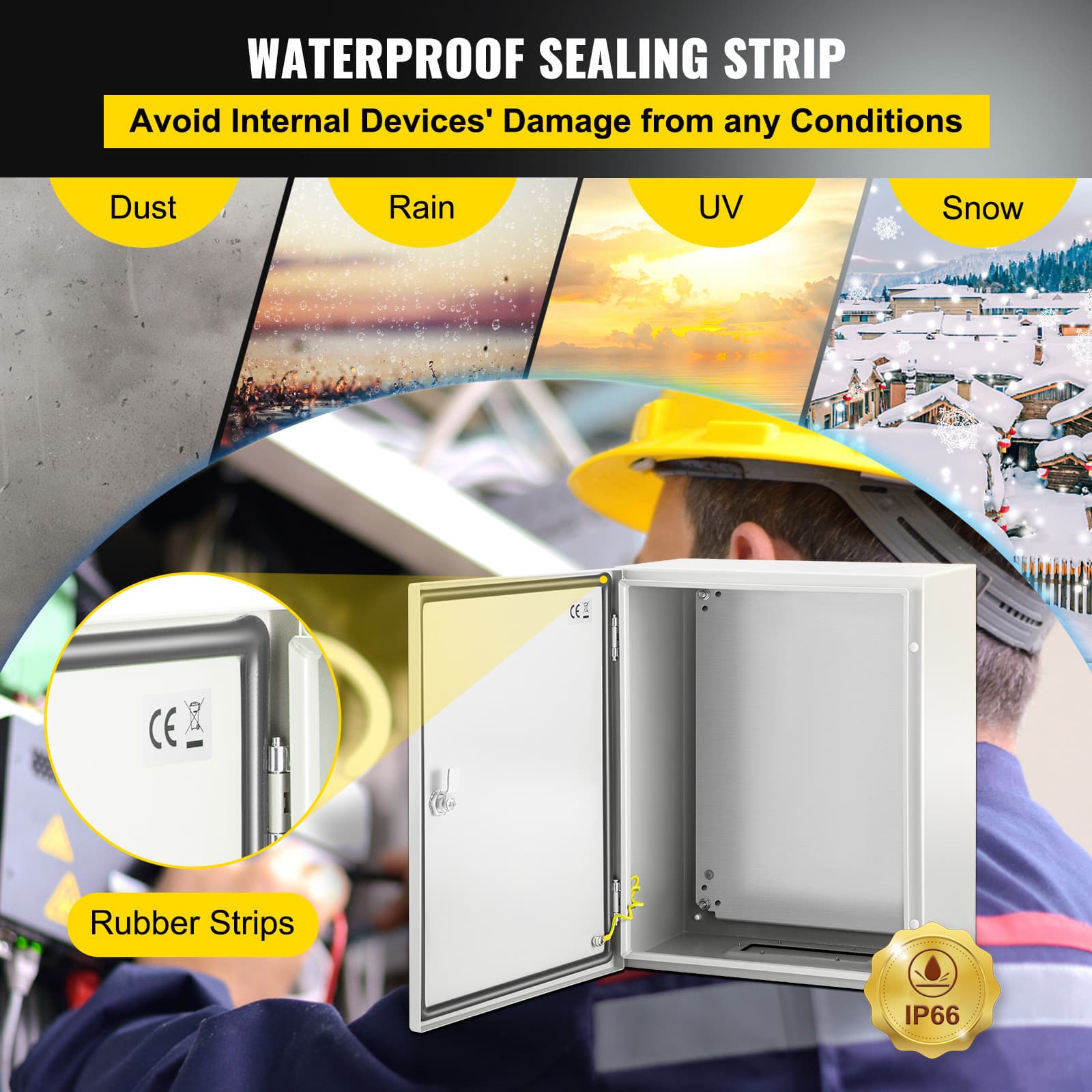 Steel Electrical Box Electrical Enclosure Box 20x16x10'' Carbon Steel IP65 4