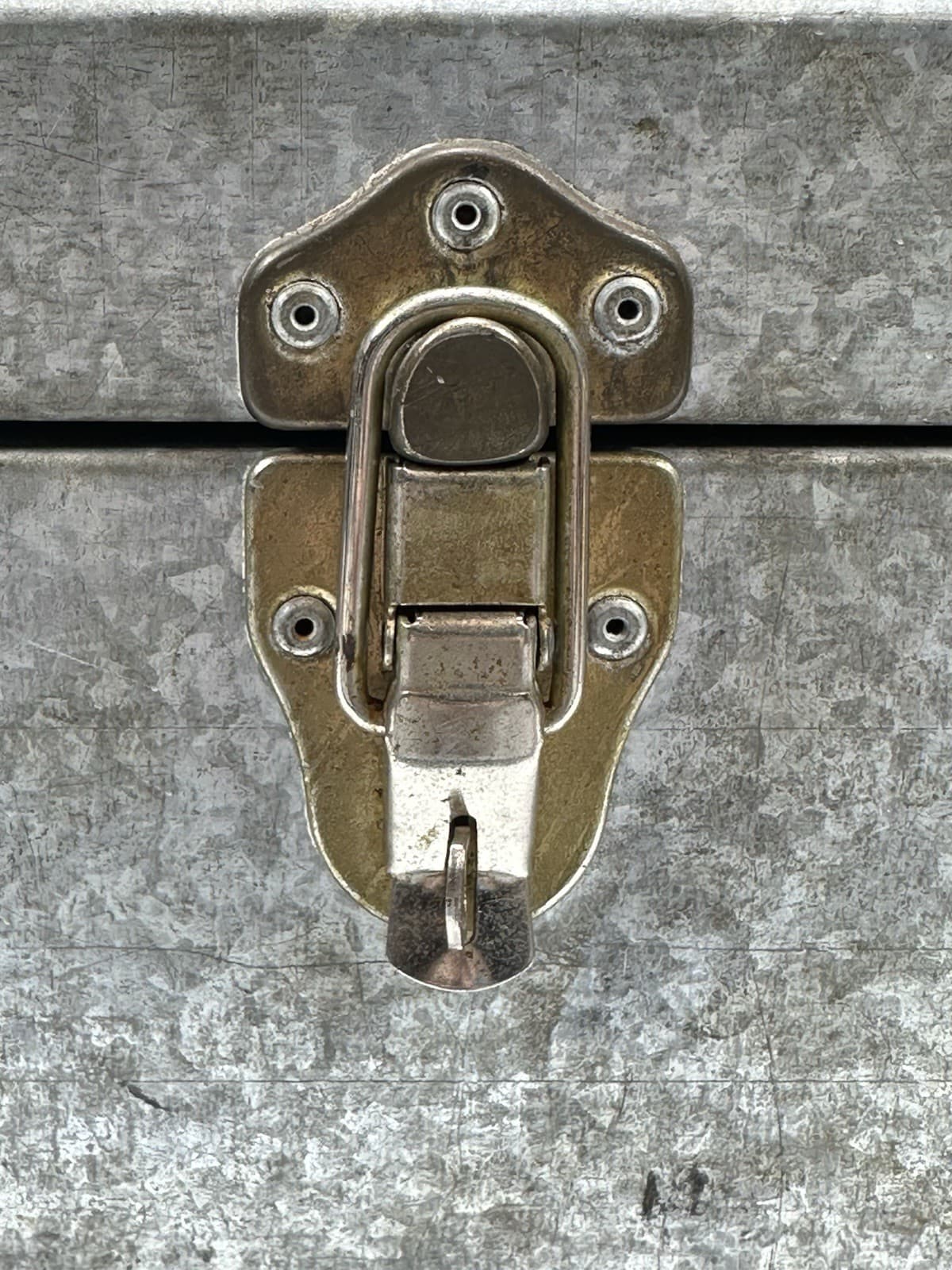 Vintage SCOUP Gable Top Galvanized Sheet Metal Toolbox Tray Pop Rivet Handmade 3