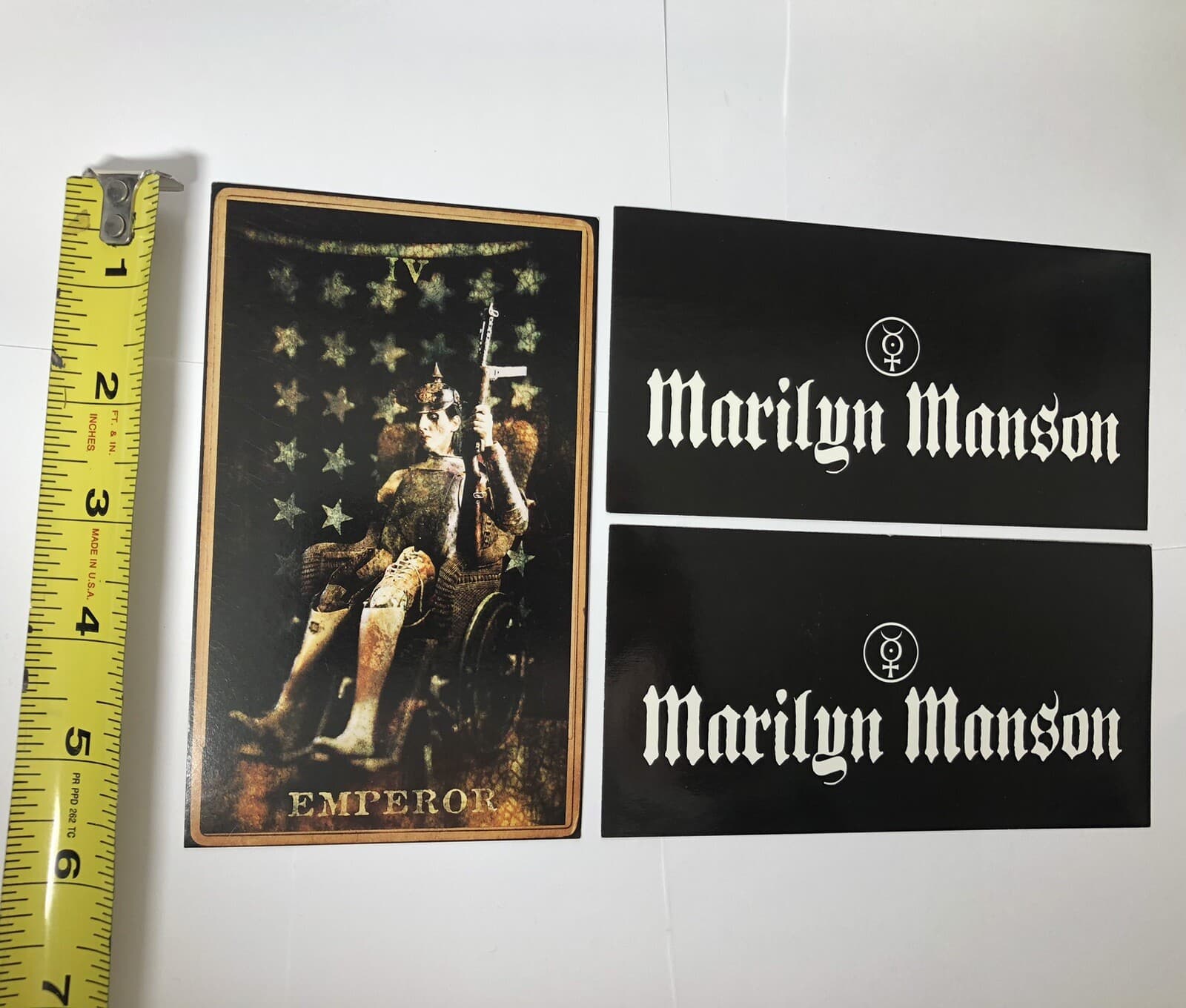 Rare MARILYN MANSON Promo Postcard EMPEROR & Sticker X2 HOLYWOOD Nothing Records 4