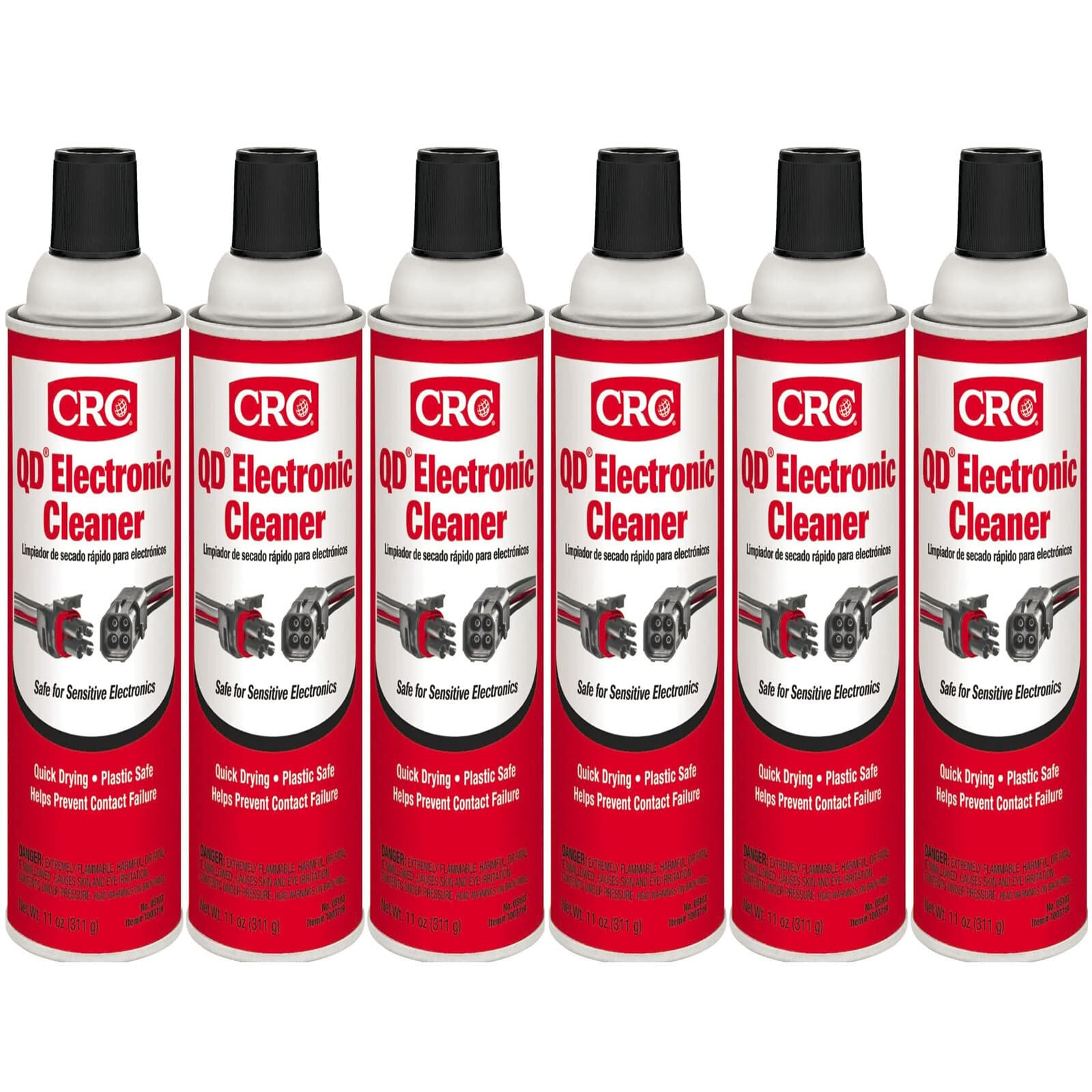 CRC 05103 QD Electronic Quick Drying Formula Contact Cleaner 11 Oz. Pack of 6