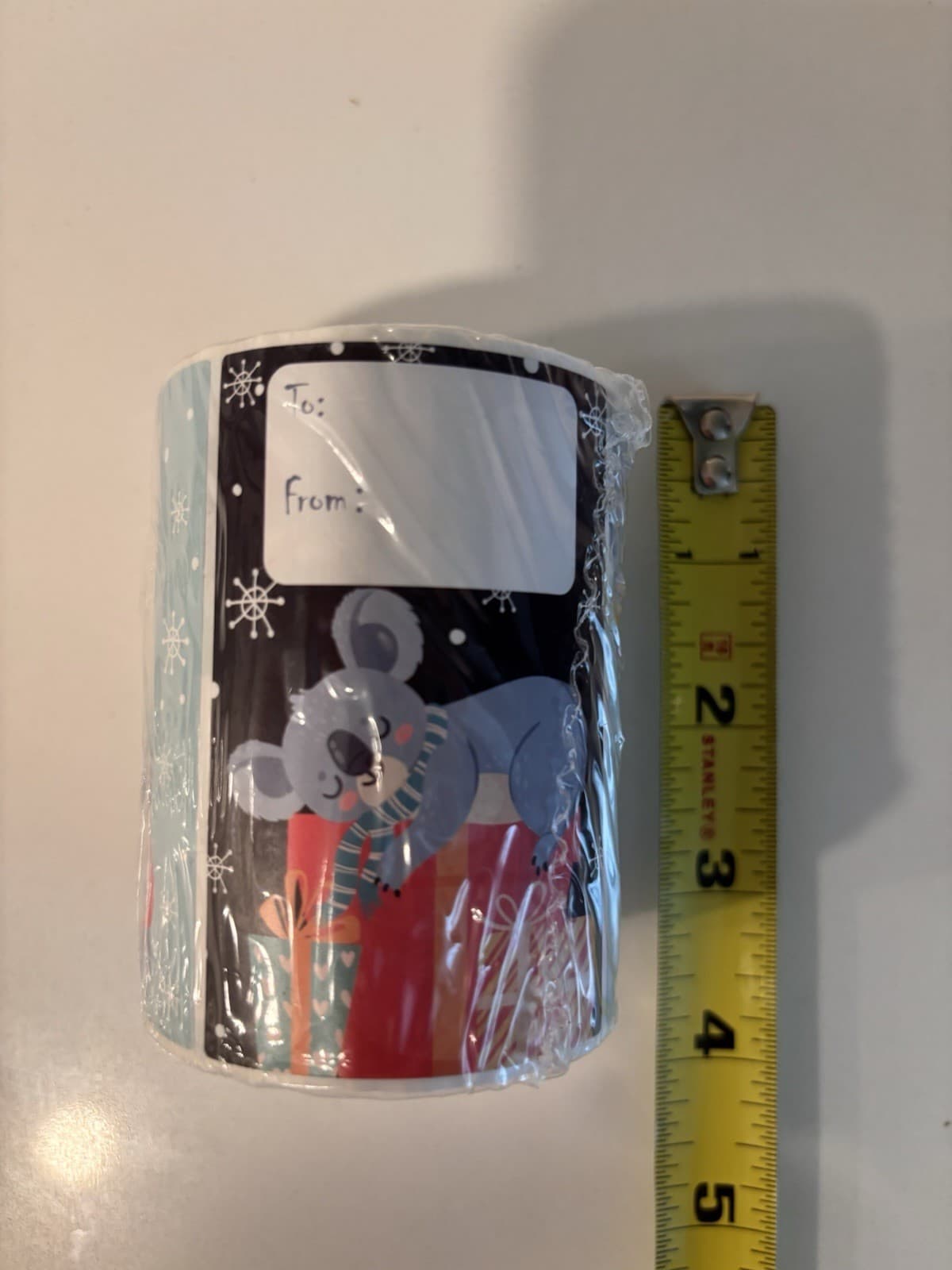 Cute Koala Kids Christmas Gift Tags, 1 Roll 250 Stickers, Wholesale, Bulk, Lot 4