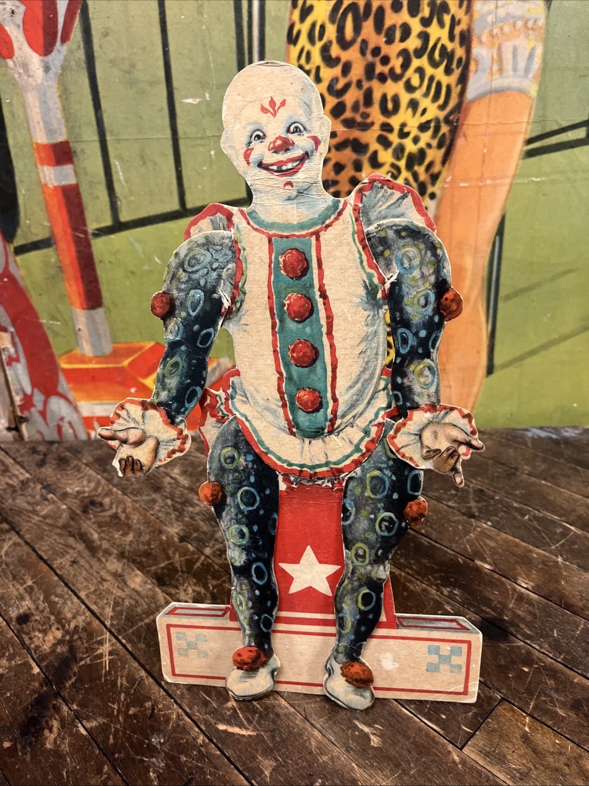 ANTIQUE C. 1910 CLOWN CARNIVAL COUNTERTOP DISPLAY SIGN CIRCUS FREAK SHOW RARE!! 3