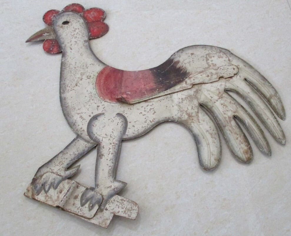 ANTIQUE OLD ROOSTER WEATHER VANE HUGE WEATHERVANE 25.25 INCH 6