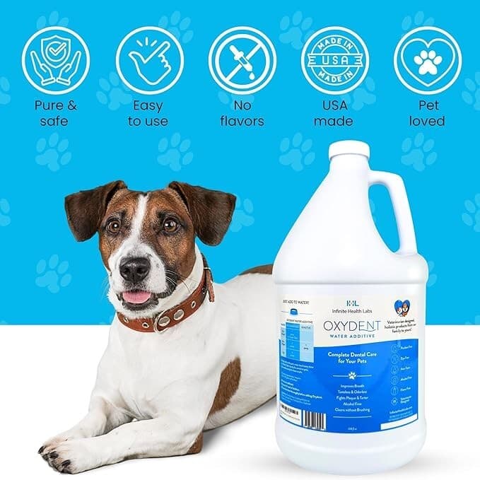 1 Gallon OxyDent Water Additive for Dogs & Cats, Fights bad breath & tarter 3