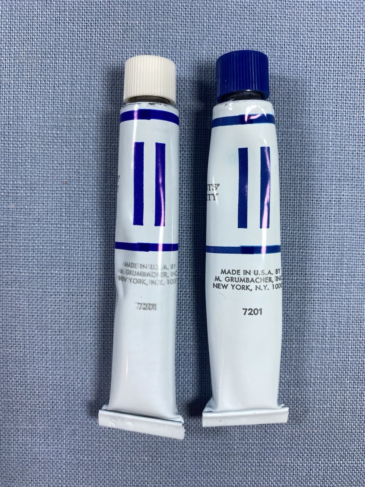 Vtg 6 Grumbacher Cobalt & Prussian Blue Academy Watercolor Paint Tubes .25 oz 3