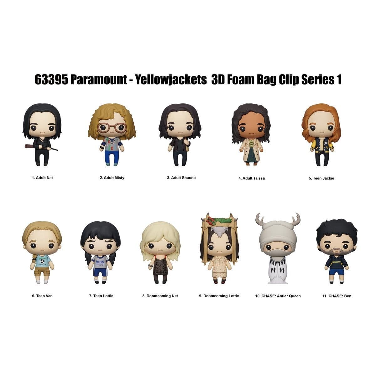 Yellowjackets NEW * Adult Misty Clip * Blind Bag Monogram Key Chain 5