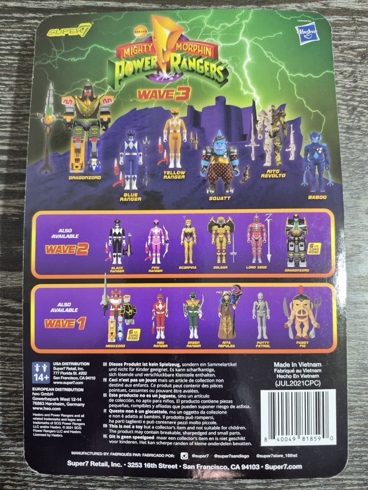 Squatt Power Rangers ReAction Super7 Wave 3 Mighty Morphin Sealed Figure 3