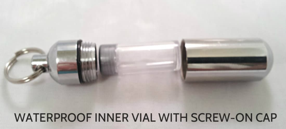 HOLLOW CROSS  2pc.Special Set - Anointing Oil Holder Necklace & Keychain w/Pouch 2