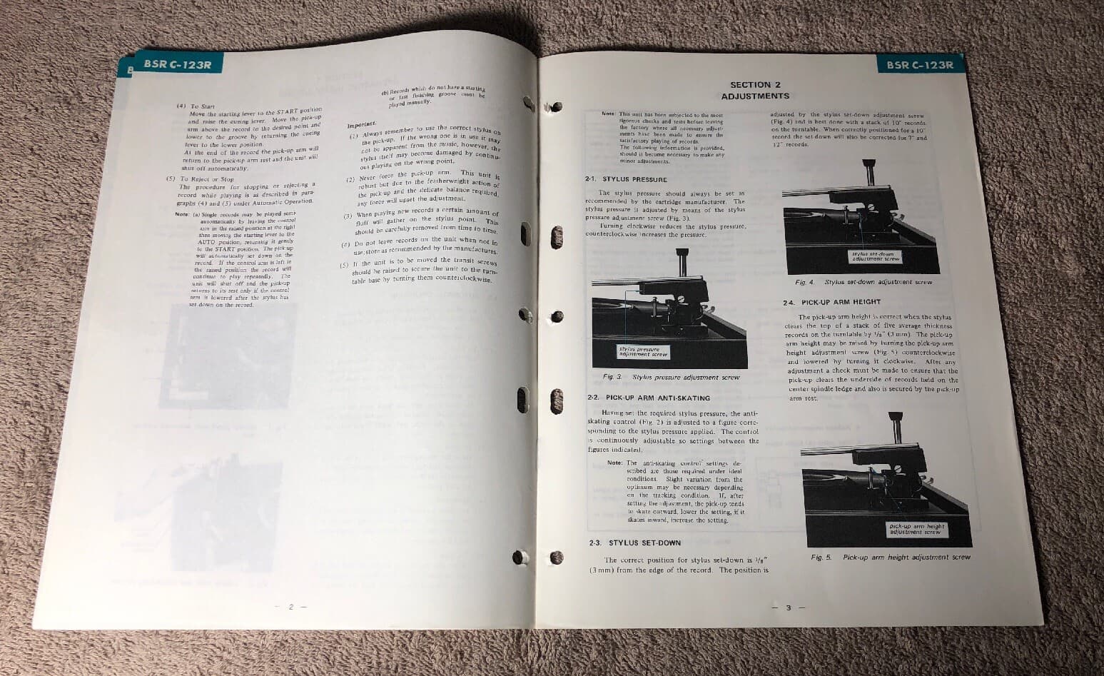 BSR (SONY) C-123R RECORD CHANGER ORIGINAL SERVICE MANUAL SCHEMATIC M714x 3