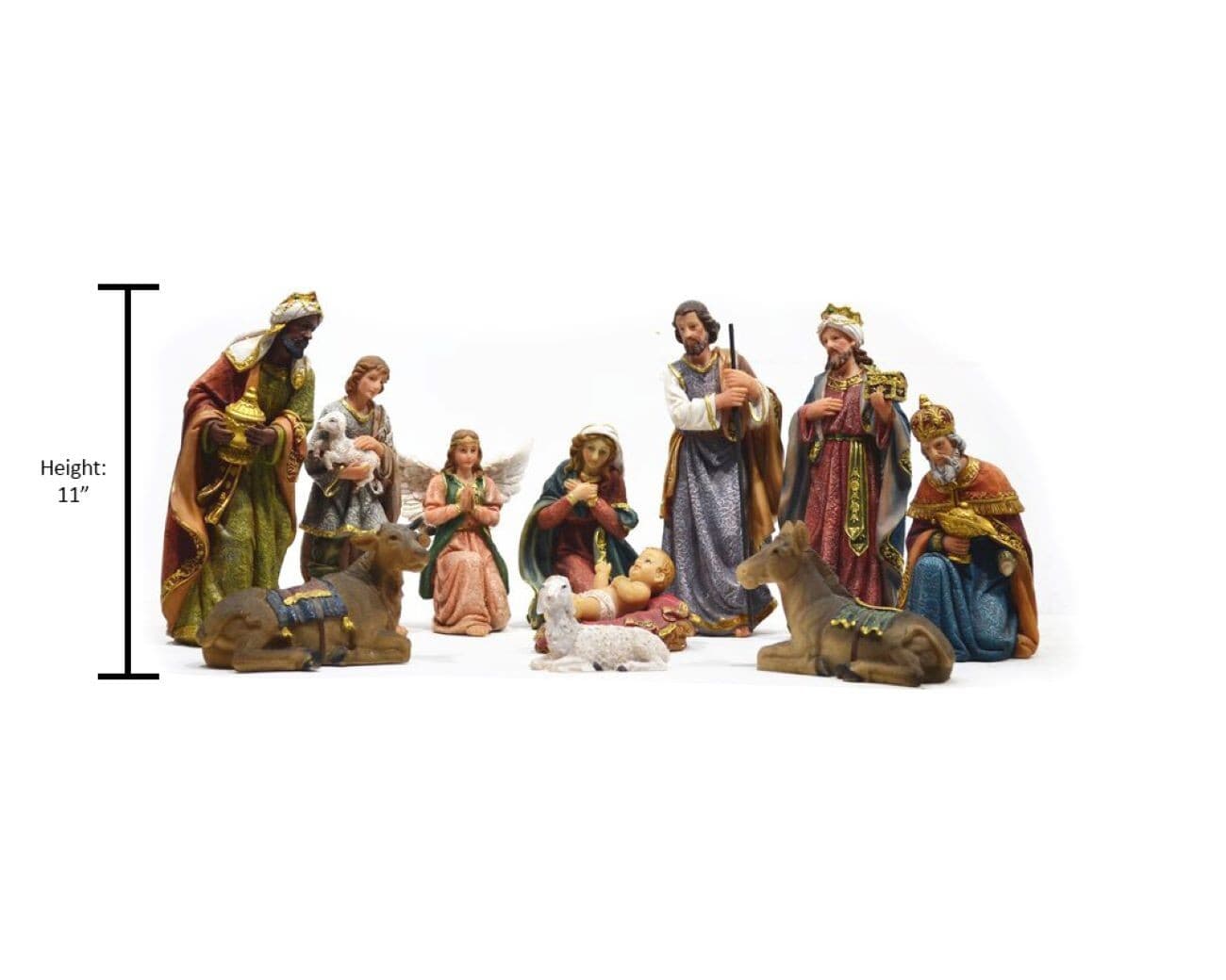 8" H Nativity Set 11 Pcs Resin Statue Holiday Christmas Decor 5