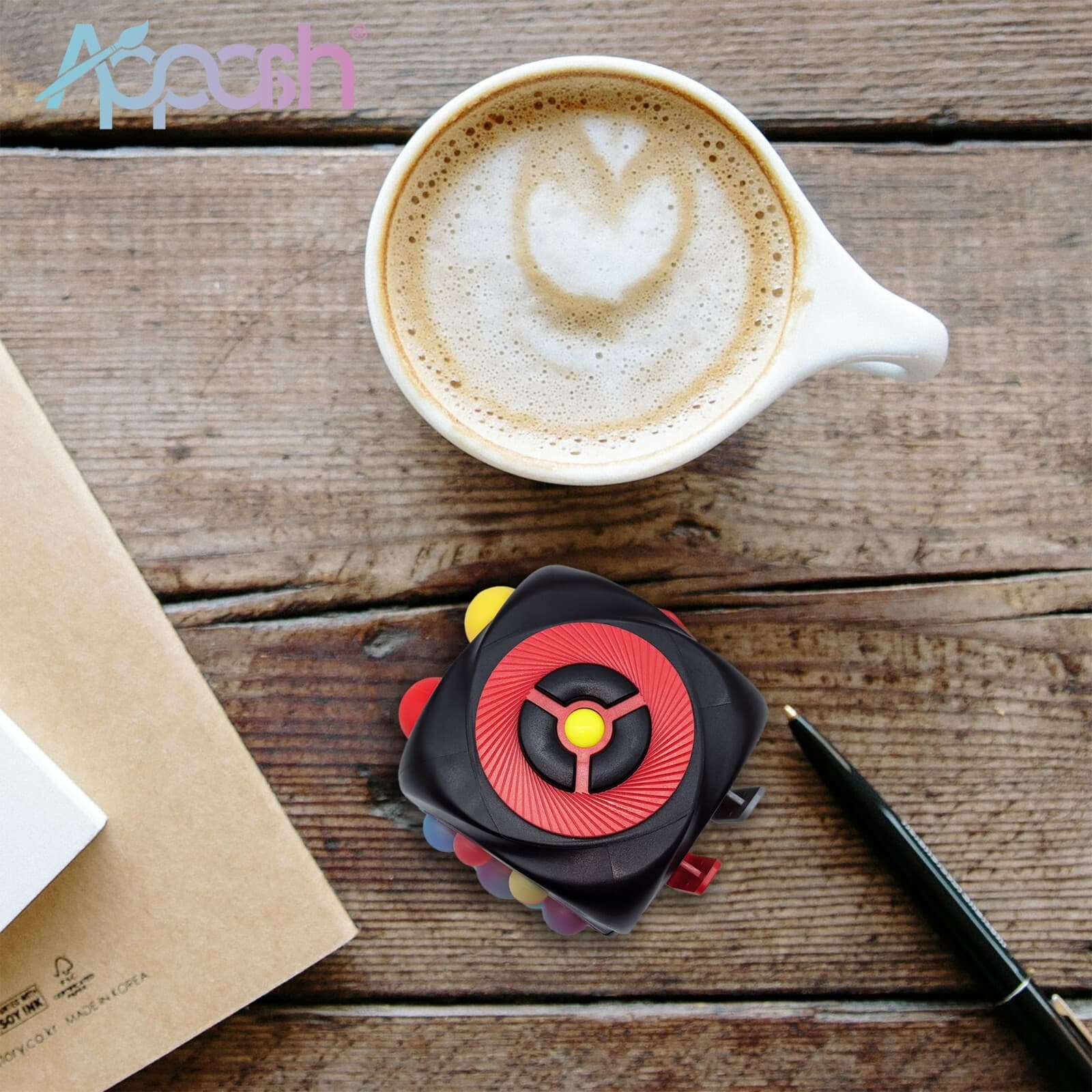 Fidget Cube Stress Anxiety Pressure Relieving Toy for Focus[Black] 4