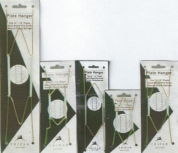 Wire Plate Hangers Wall DELUXE CHOICE of 6 SIZES  BRASS or WHITE  FREE SHIPPING 2