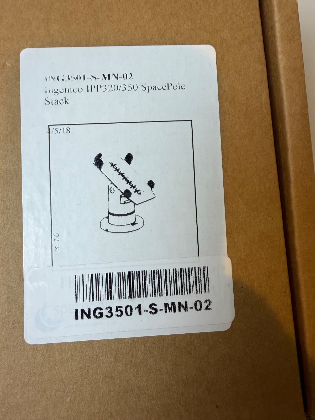 SPACEPOLE Stack Mount for Ingenico IPP320/350 Card Reader Mount ING-3501-S-MN-02 3