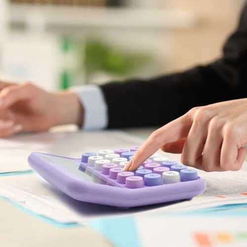 Purple Calculator, UPIHO Standard Calculator 12 Digit with Large LCD Display  6