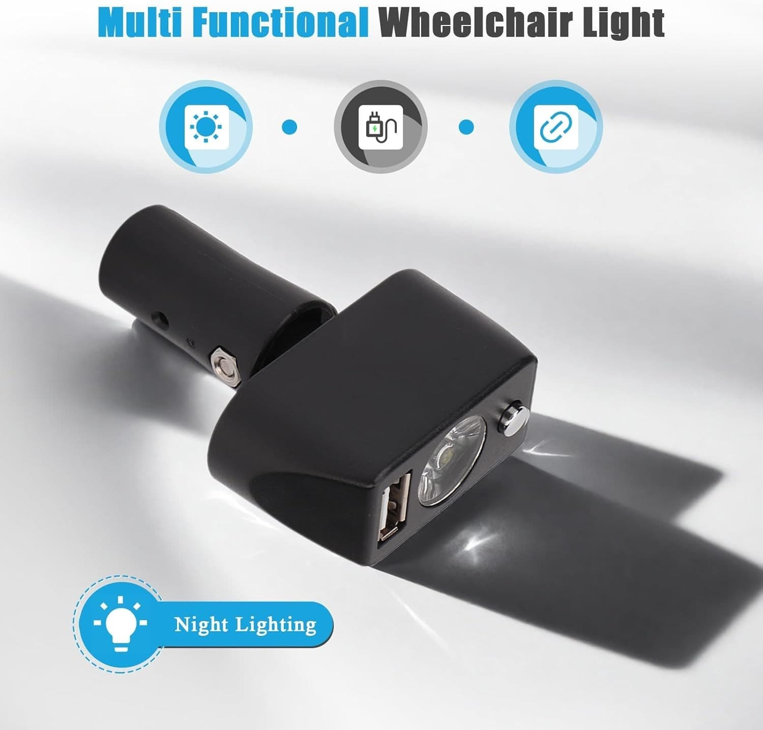 LED Light for Electric Wheelchairs, 3 Pin XLR Head High Brightness Adjustable 5