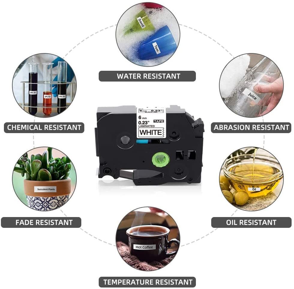 5 Pk Compatible TZ-231 TZe-231 PT-D210 Label Maker Tape 12mm for Brother P-Touch 6