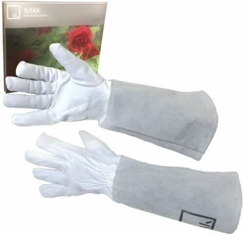ArtAK Leather Rose Pruning / Gardening Gloves Thorn Proof Long Sleeve SMALL Size