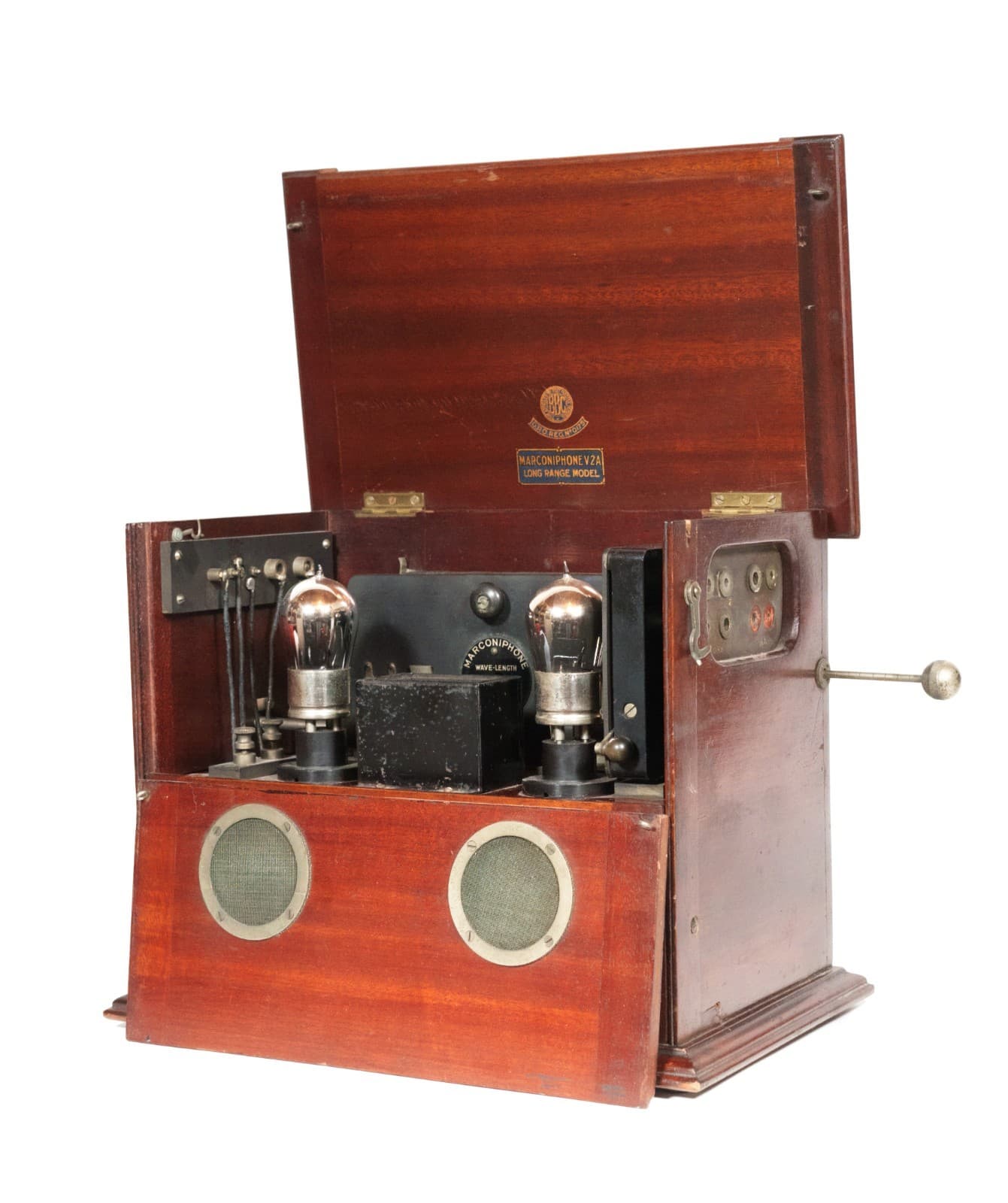 1922 Marconi V2A Long Range Radio w/Range Blocks, Regenerators, Good Tubes, More 2