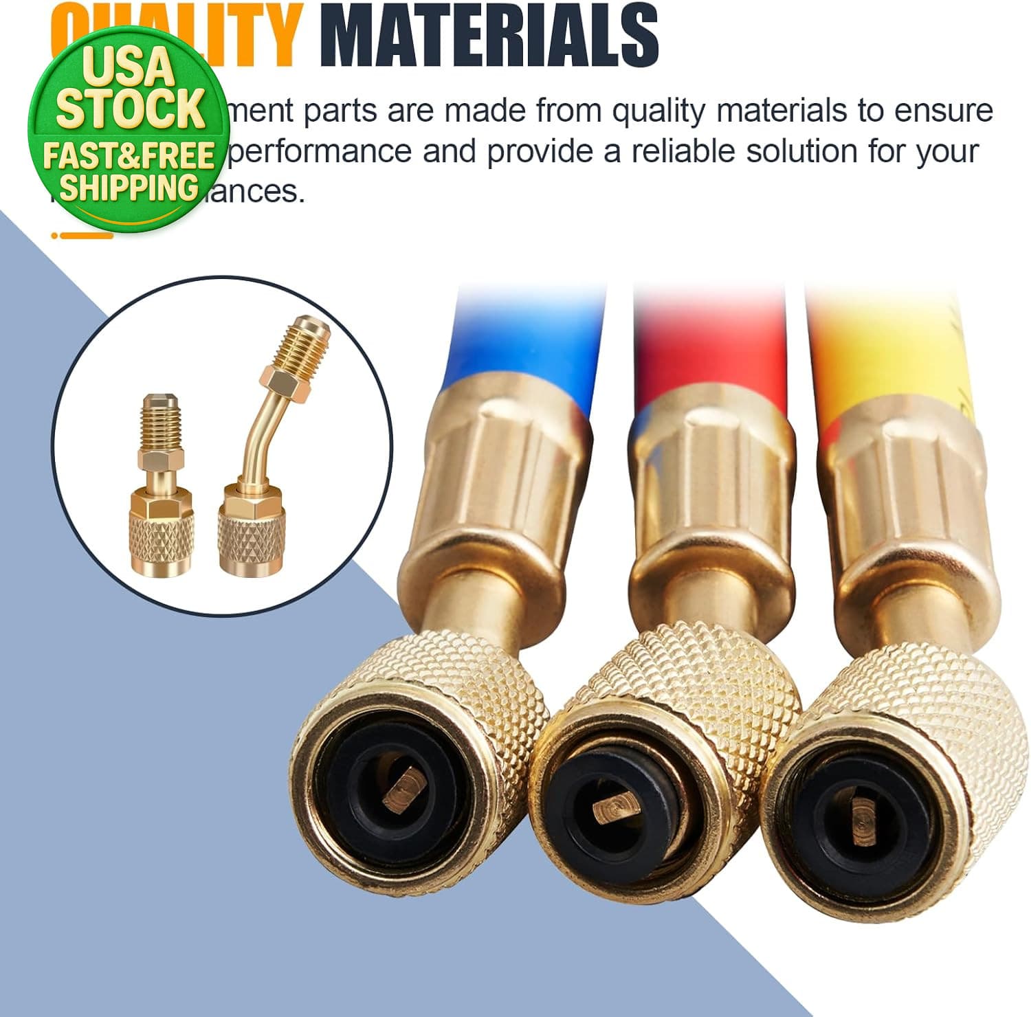 R410A Adapter 5/16 SAE Female to 1/4 Male Flare Straight Angled HVAC Fitting 5