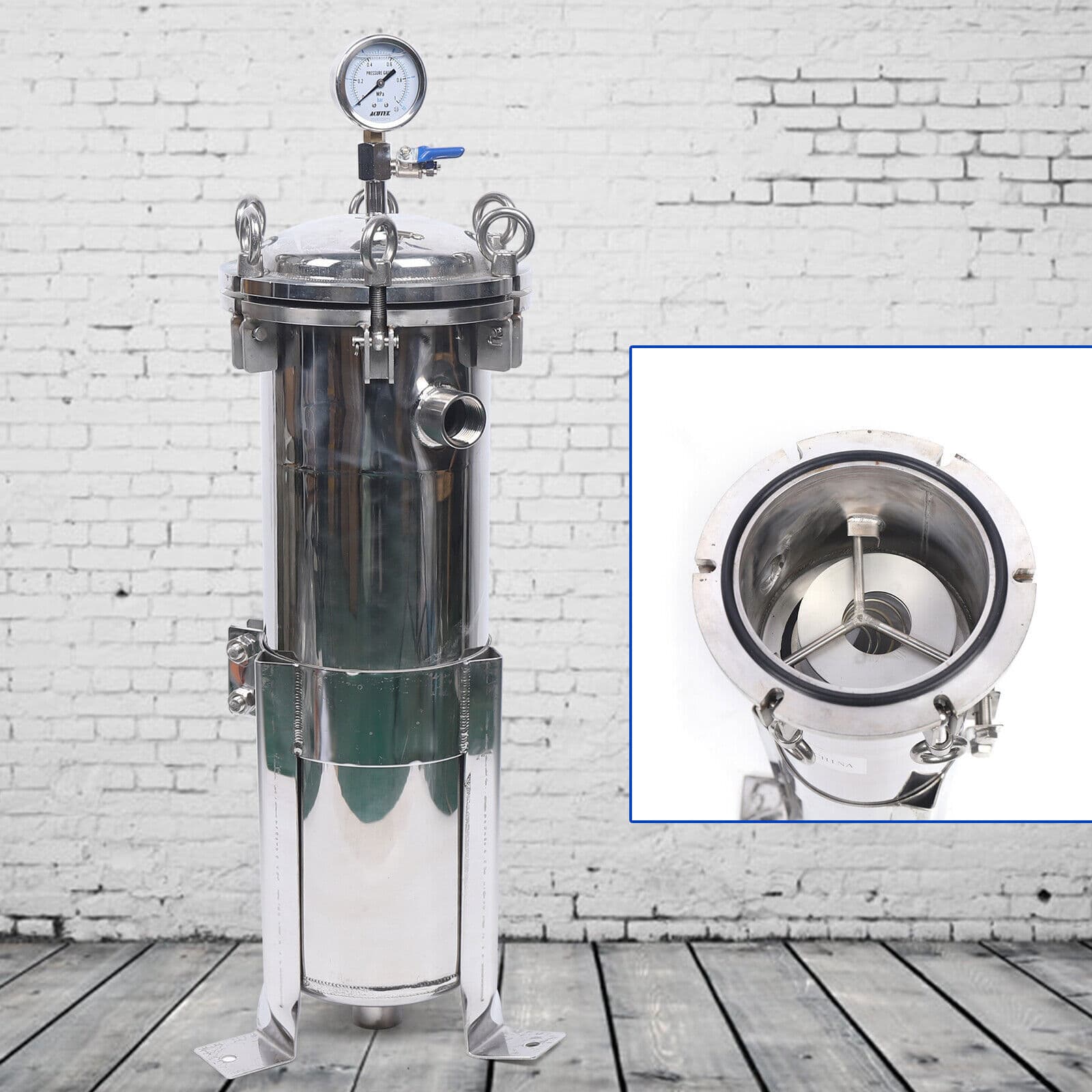 304 Stainless Steel Filter Bag Housing 150PSI High Pressure Filtration System 2