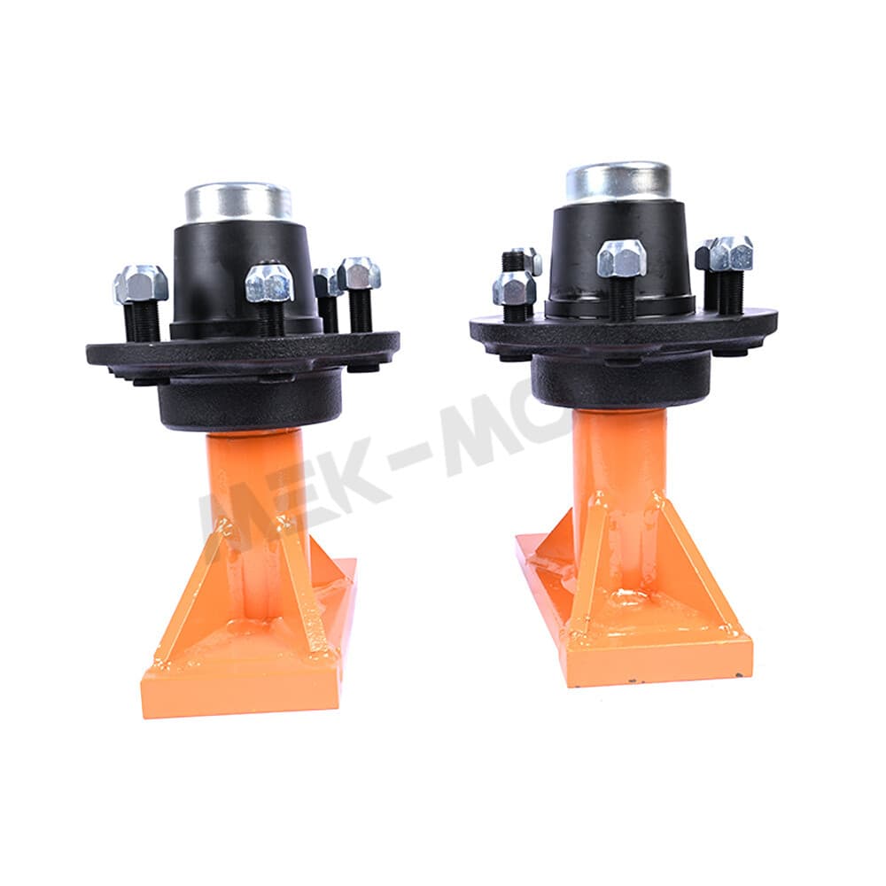 Pair 6x 5.5 Lug 8000lb Superior Shipping Container Wheels, Bolt-on Spindle Kit 3